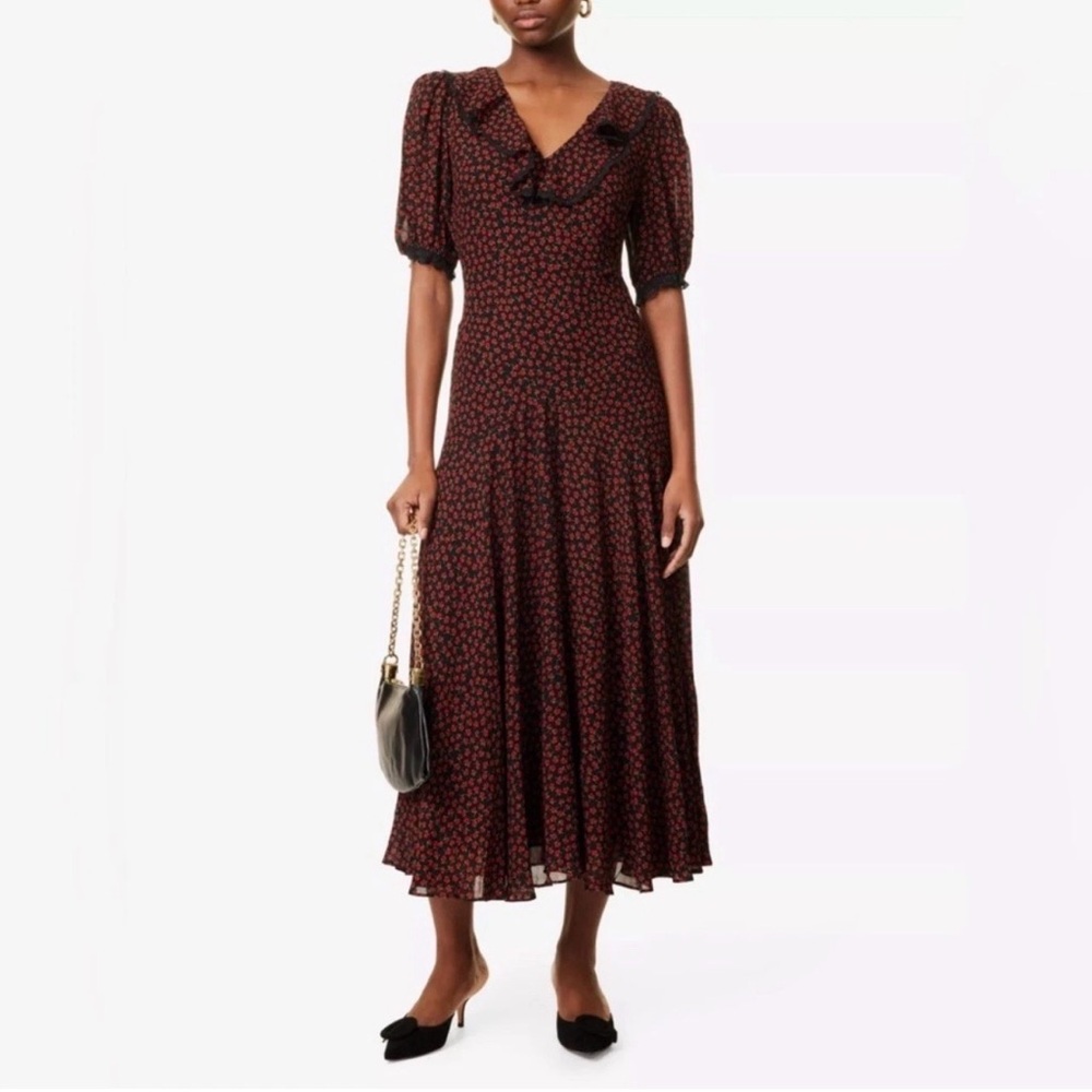 Reformation Evra Lace Trim Maxi Dress Size 4